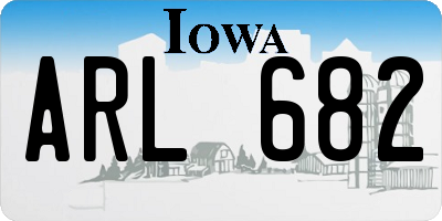 IA license plate ARL682