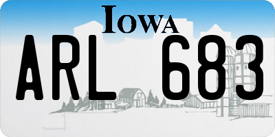 IA license plate ARL683