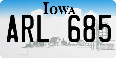 IA license plate ARL685