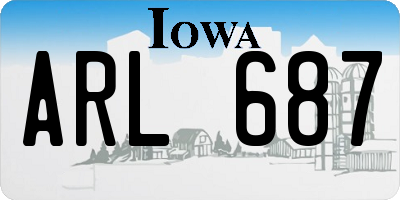 IA license plate ARL687