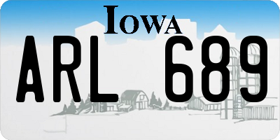 IA license plate ARL689