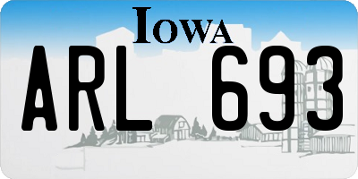 IA license plate ARL693