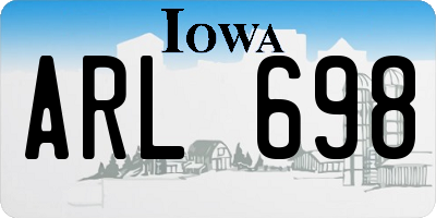 IA license plate ARL698