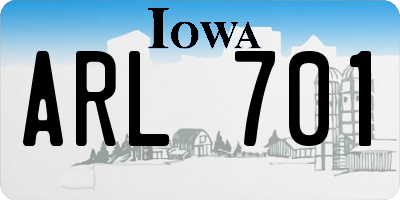 IA license plate ARL701
