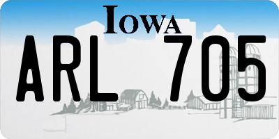 IA license plate ARL705