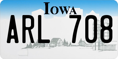 IA license plate ARL708