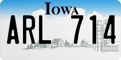 IA license plate ARL714
