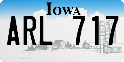 IA license plate ARL717