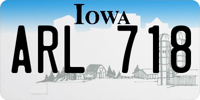 IA license plate ARL718