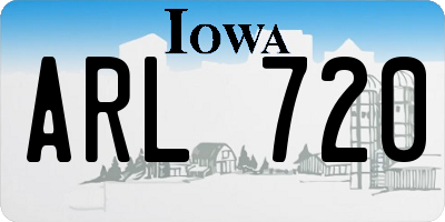 IA license plate ARL720