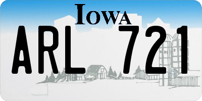 IA license plate ARL721