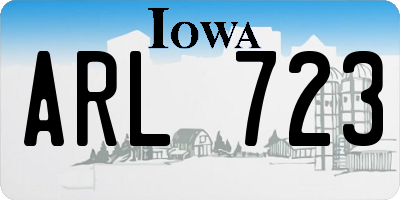 IA license plate ARL723