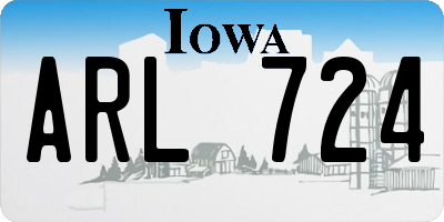 IA license plate ARL724