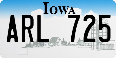 IA license plate ARL725