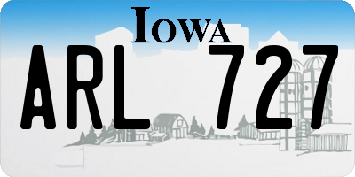 IA license plate ARL727