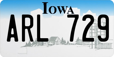 IA license plate ARL729