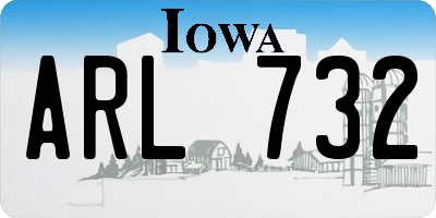 IA license plate ARL732