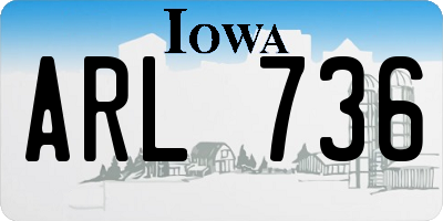 IA license plate ARL736