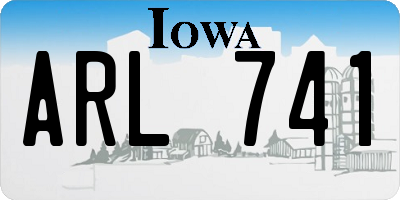 IA license plate ARL741