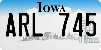 IA license plate ARL745