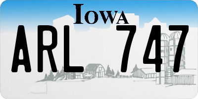 IA license plate ARL747