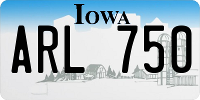 IA license plate ARL750