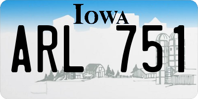 IA license plate ARL751