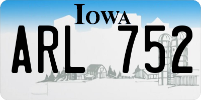IA license plate ARL752