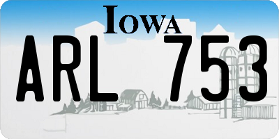 IA license plate ARL753