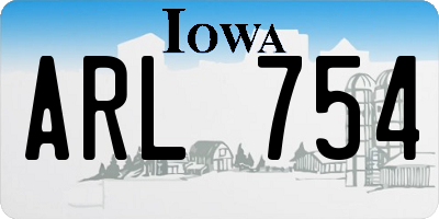 IA license plate ARL754