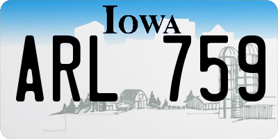 IA license plate ARL759