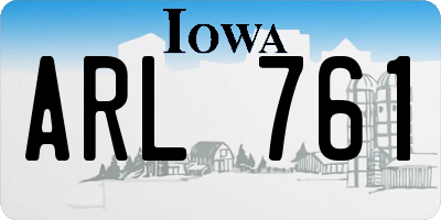 IA license plate ARL761