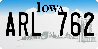 IA license plate ARL762