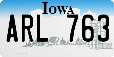 IA license plate ARL763