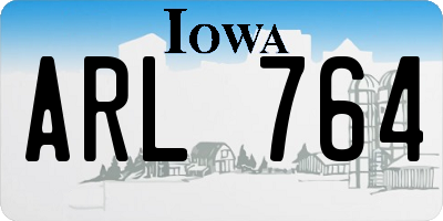 IA license plate ARL764