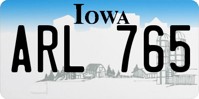 IA license plate ARL765