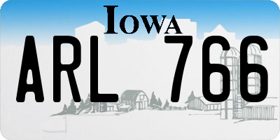 IA license plate ARL766