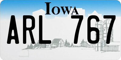 IA license plate ARL767