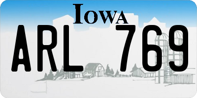 IA license plate ARL769