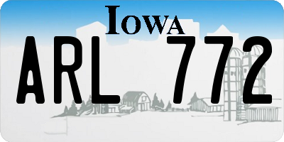 IA license plate ARL772