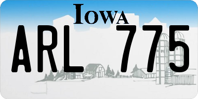 IA license plate ARL775