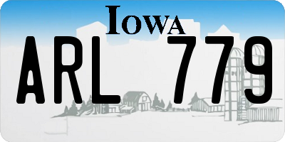 IA license plate ARL779