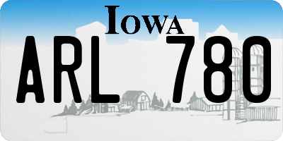 IA license plate ARL780