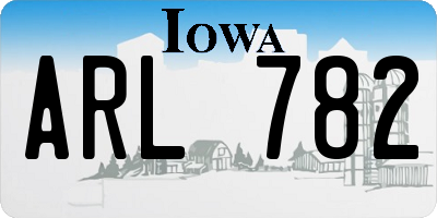 IA license plate ARL782