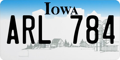 IA license plate ARL784