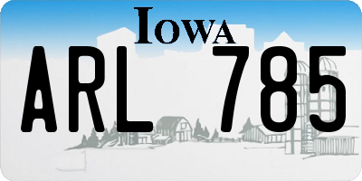IA license plate ARL785