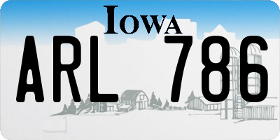 IA license plate ARL786