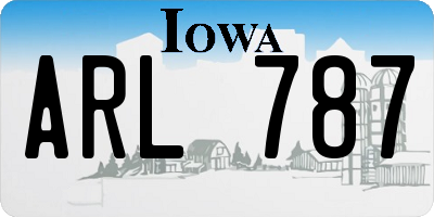 IA license plate ARL787
