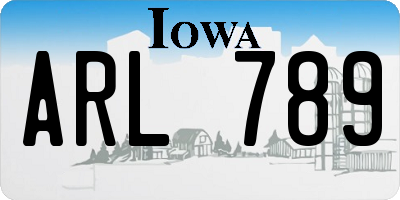 IA license plate ARL789