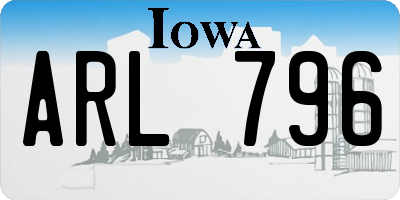 IA license plate ARL796